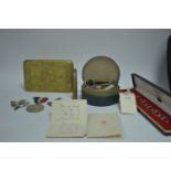 WWI Christmas tin and Pencil and other items