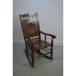 Early 20th Century brown painted rocking chair