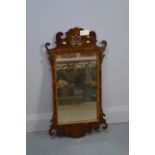 George III style fret carved wall mirror