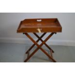 Early 20th Century mahogany butlers tray on stand