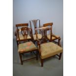 Mixed group of four dining chairs