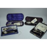 Cased silver Christening sets