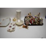Assorted figures; posy ornaments; and other items.