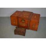 20th Century camphor wood chest and a small Chinese box
