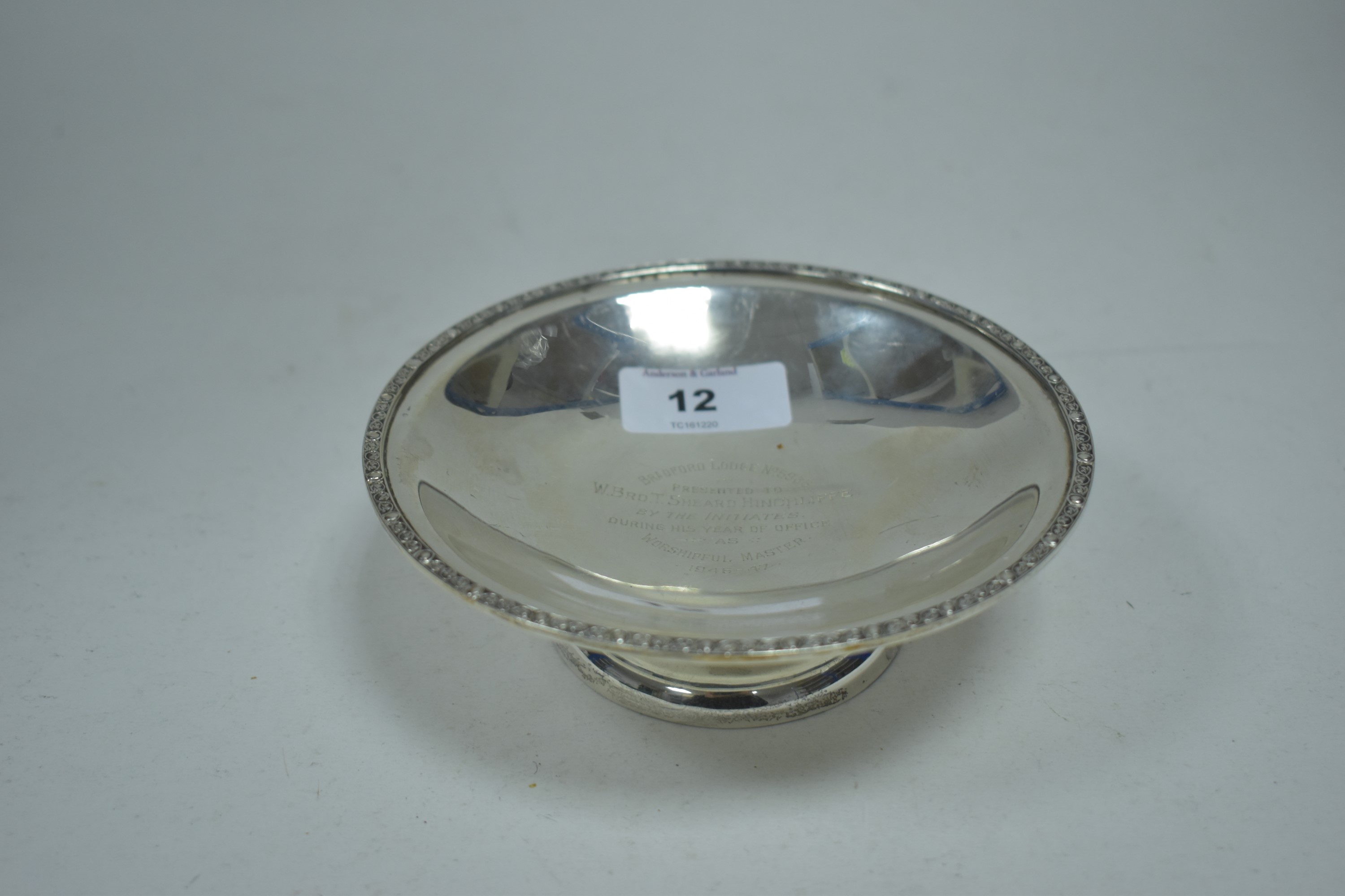 Circular silver dish