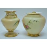 Royal Worcester blush ivory potpourri, and vase.