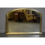 20th Century silver painted overmantel mirror