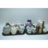 Assorted Chinese ginger jars and covers; and other vases.