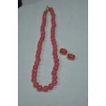 H. Stern rose quartz necklace and earrings