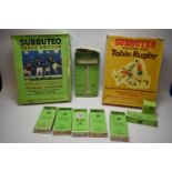 Vintage Subbuteo and other football items.