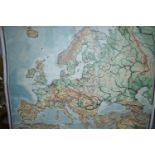 Large wall map of Europe.