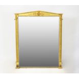 20th gilt and gesso overmantel mirror