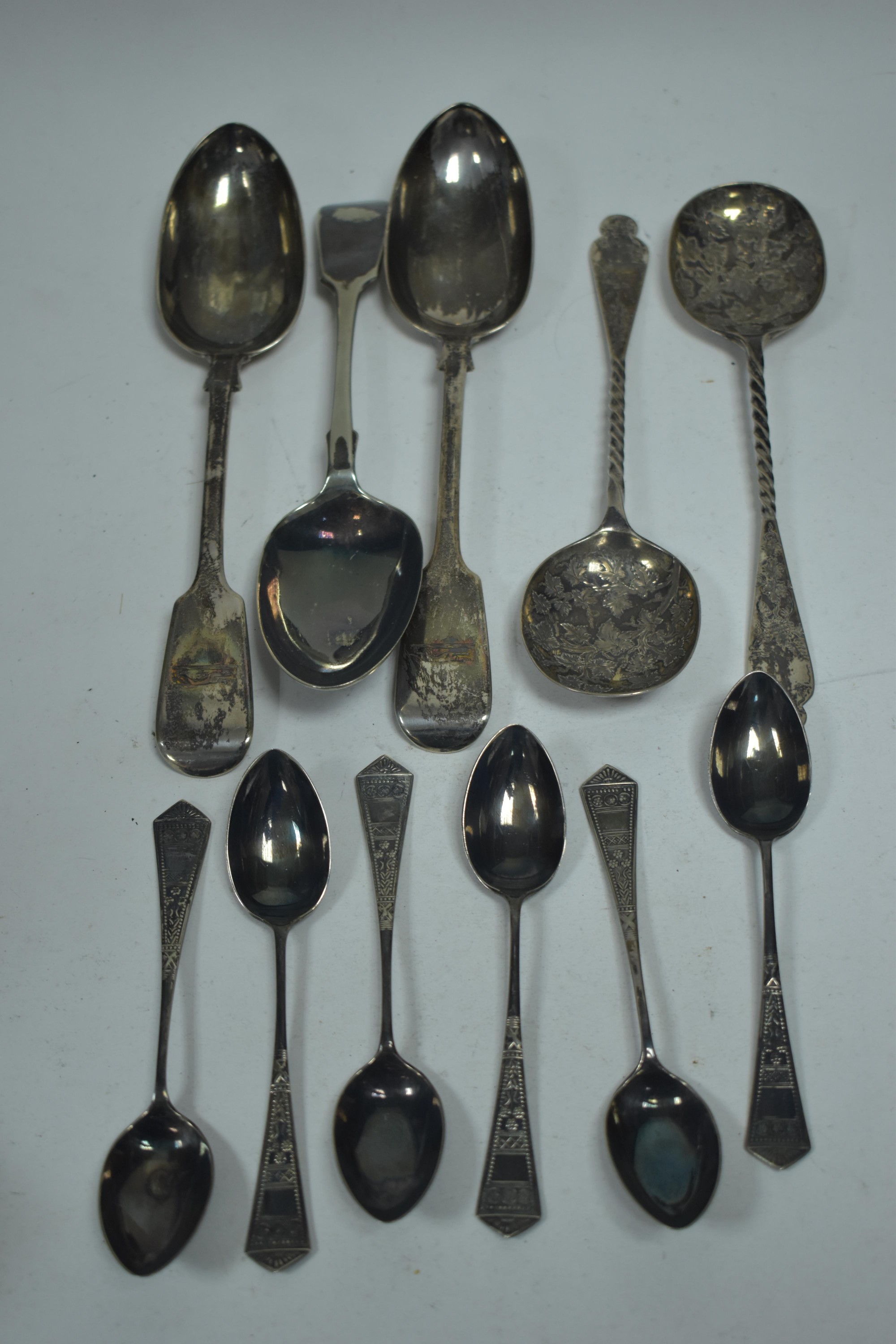 Silver and plated spoons