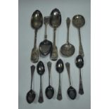 Silver and plated spoons