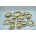 Royal Staffords Ceramics tea set for six, with bowls and sandwich plate.