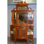 Victorian walnut mirror back credenza