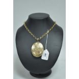 9ct yellow gold locket pendant and chain