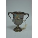 Two handled silver trophy cup