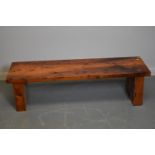 20th Century yew wood bench