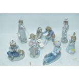 Assorted Lladro figurines.