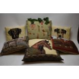 Thierry Poncelet animal-themed cushions.