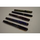 Three Summit and two Stephens fountain pens