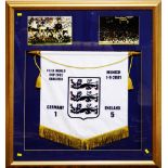 A framed montage: F.I.F.A. World cup Qualifier. Germany v England.