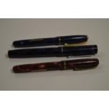 Three Burnham fountain pens
