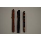 Three early Burnham fountain pens