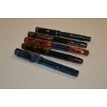 Four Platignum fountain pens and another