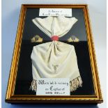 Lord Mountbatten's scarf worn whilst captaining the HMS Kelly 1939-1942, framed; together with a