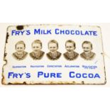 Enamel Advertising Sign, `Fry`s Milk Chocolate`