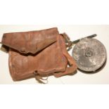3 1/2in. fishing reel and pouch (distressed).