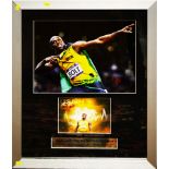 Usain Bolt signed montage