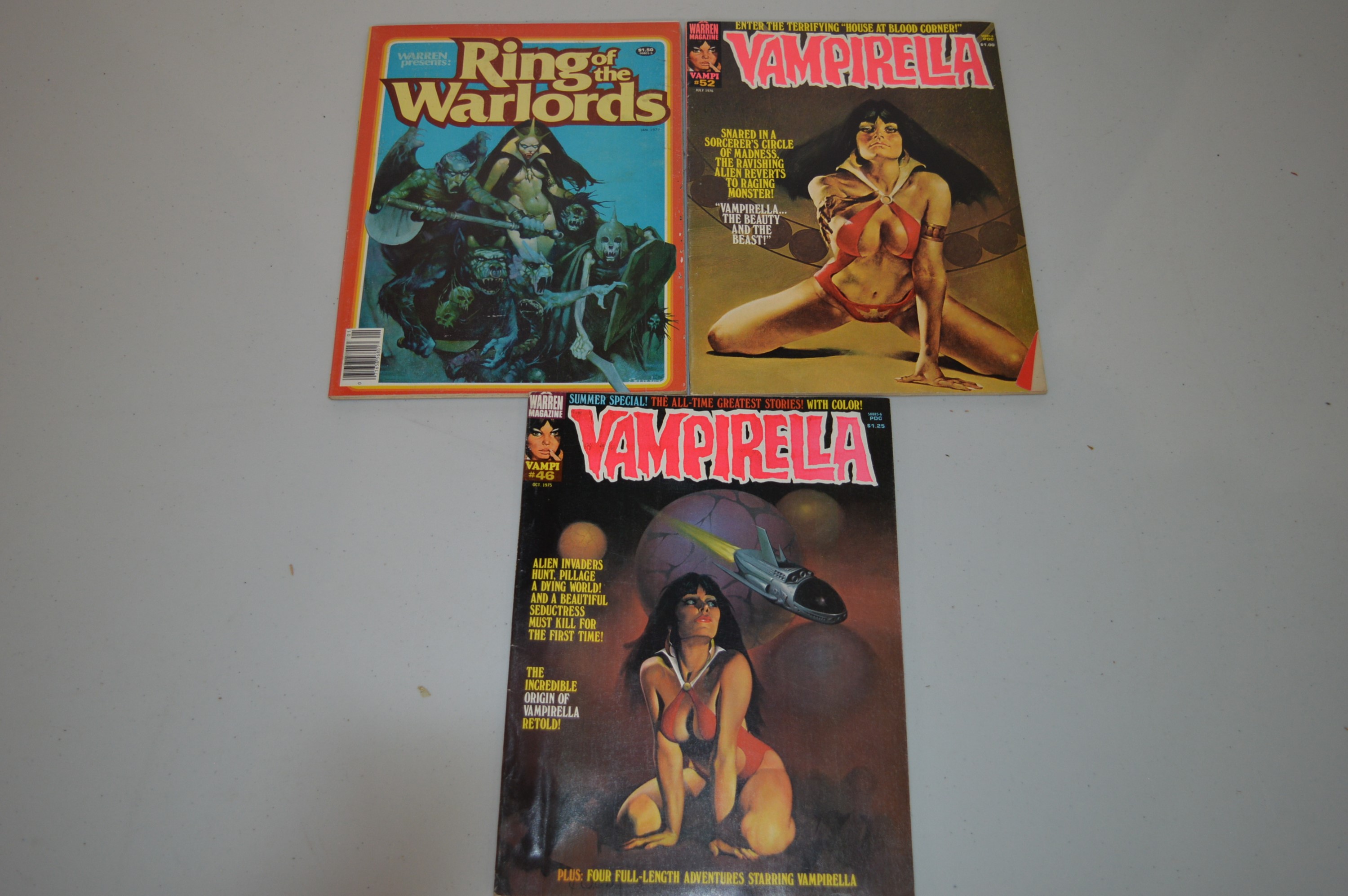 Vampirella; and Warren Presents: Ring of the Warlords.