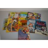 Fritz The Cat; and other magazines and comix.