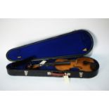 Violin and bows cased