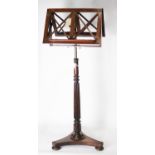 An early Victorian rosewood duet stand