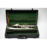 Antoine Courtois long model cornet cased