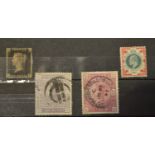 GB QV 1d and other stamps