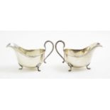 A pair of silver sauce boats, by Walker & Hall