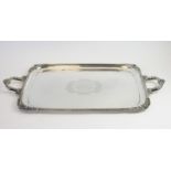 Silver two0handled tray by Walker & Hall