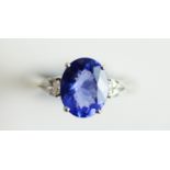 A tanzanite and diamond ring