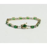 Emerald and diamond bracelet