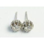 Pair diamond stud earrings