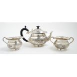 Indian three-piece silver tea service