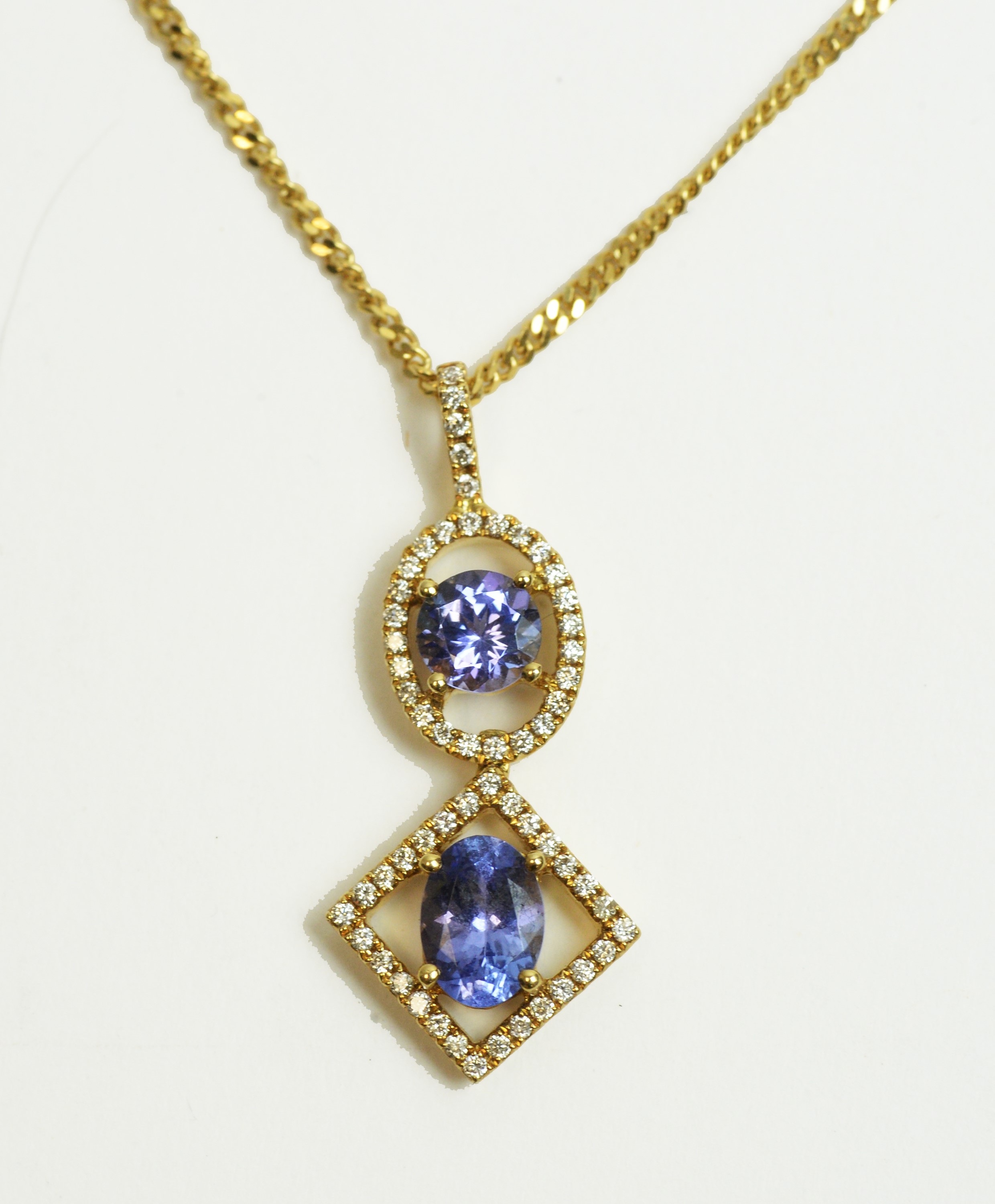 A tanzanite and diamond drop pendant - Image 3 of 4