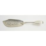 Early Victorian silver fish slice, by Mary Chawner