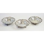 Three silver bonbon dishes by Mappin & Webb