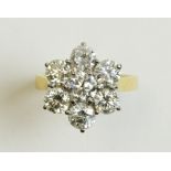 A diamond cluster ring